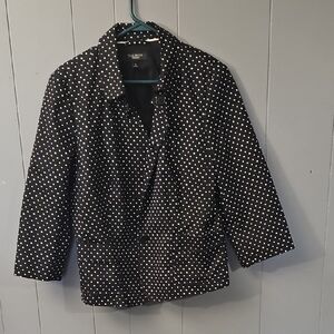 Talbots Cropped Sleeve Polka Dot Blazer